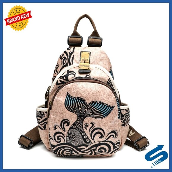 Handbags - Mini Waterproof Print Backpack Daypack Travel Bag Versatile Casual Style